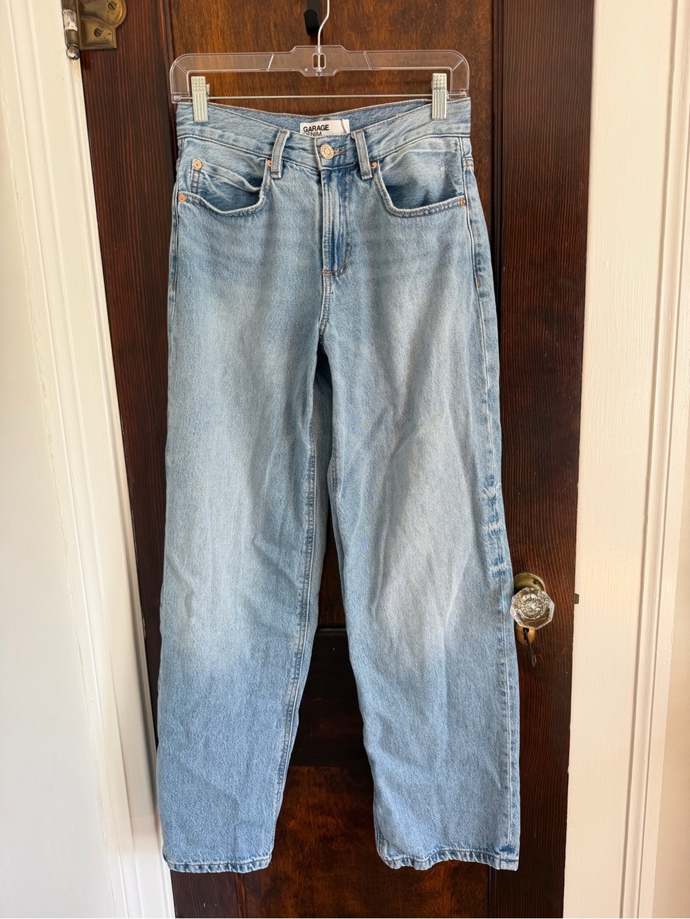Garage Light Blue Straight Low Rise Baggy Jeans